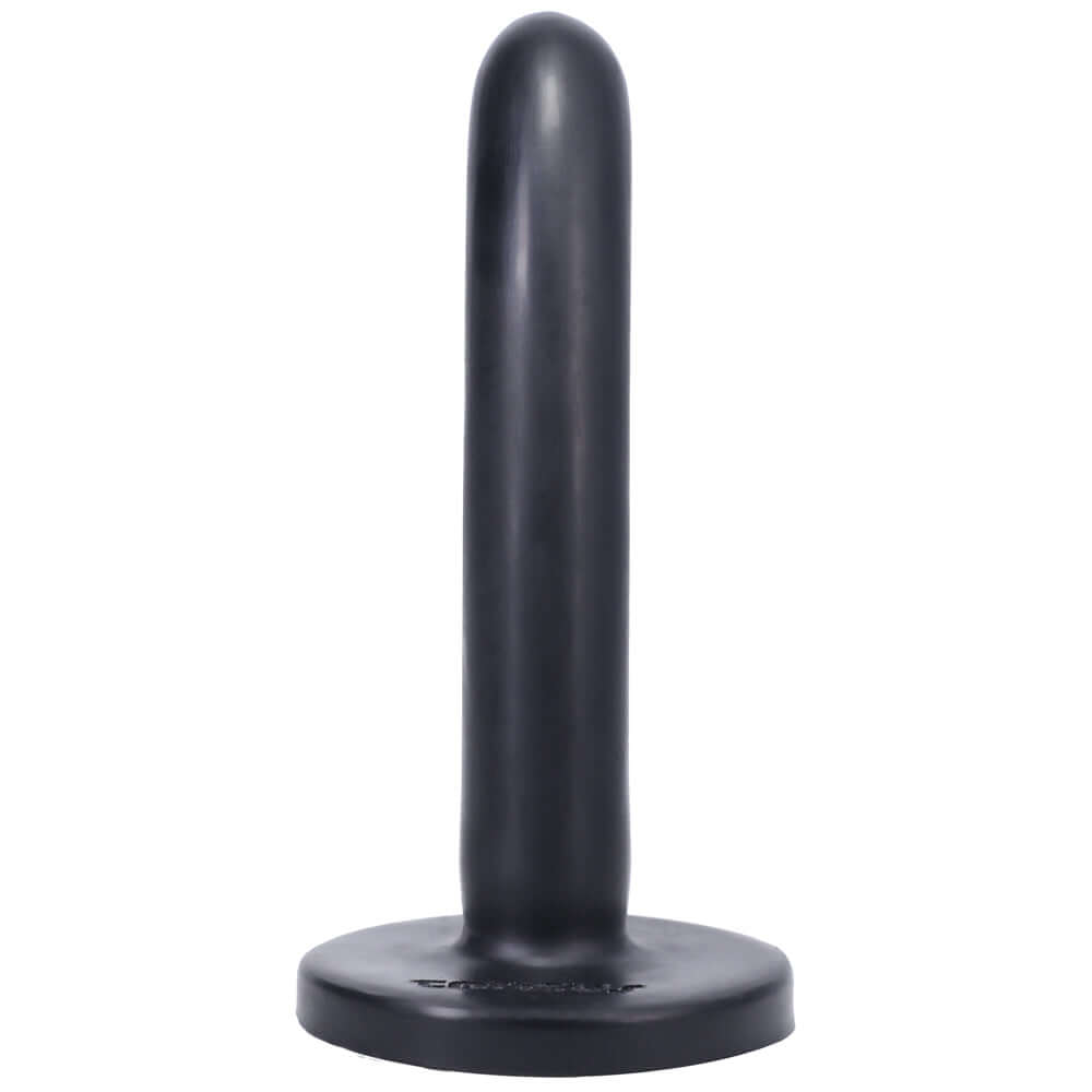Tantus Silk Small Dildo Onyx in sleek black silicone, designed for beginner-friendly pleasure and exploration.