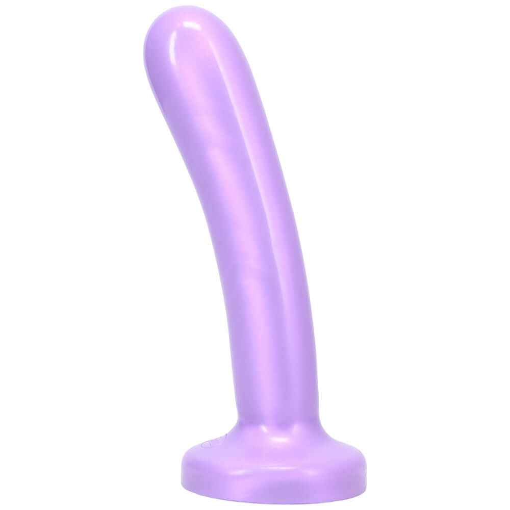 Tantus Silk Large Dildo Purple Haze in purple silicone with a smooth, curved design for versatile stimulation.