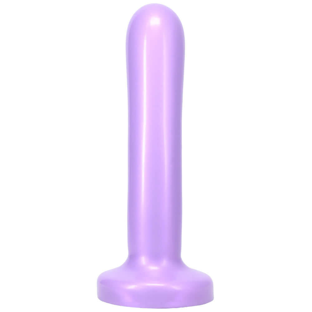 Tantus Silk Large Dildo Purple Haze in smooth purple silicone with a rounded tip and subtly curved shaft.