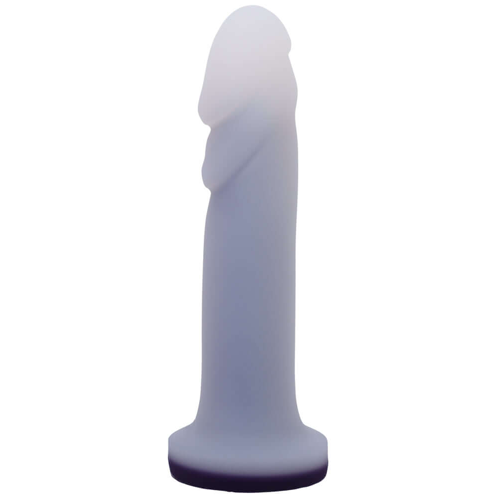 Tantus Flurry O2 Dual Density G-Spot Dildo Twilight in soft, realistic design for targeted internal stimulation.