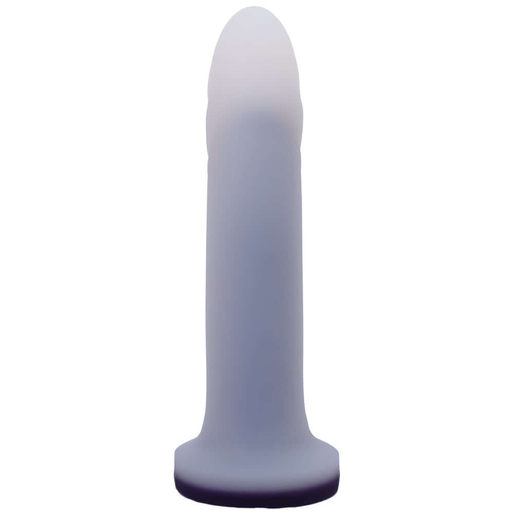 Tantus Flurry O2 Dual Density G-Spot Dildo Twilight in a sleek design with a soft outer layer.