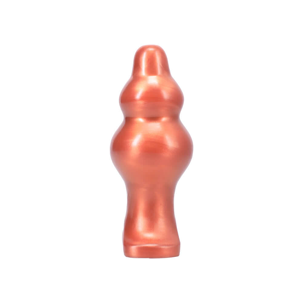 Tantus Severin Large Super Soft Anal Plug Copper in a smooth copper finish, designed for comfortable anal training.