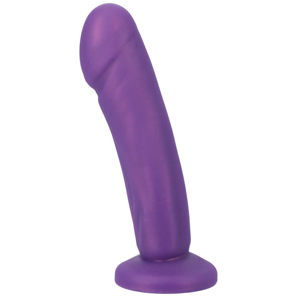 Tantus Vamp Super Soft Dildo Amethyst in sleek purple silicone with a sculpted design.