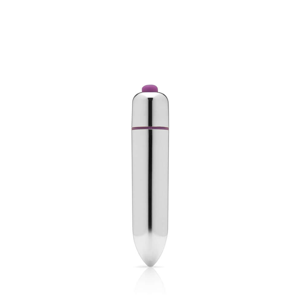 Tantus Tsunami Vibrating G-spot Silicone Dildo Lavender in a sleek silver and purple design, perfect for targeted stimulation.