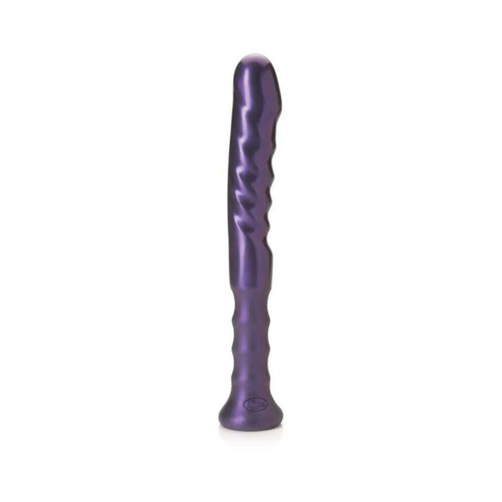 Tantus Echo Handle Silicone Dildo Amethyst with ergonomic grip and textured shaft for targeted pleasure.
