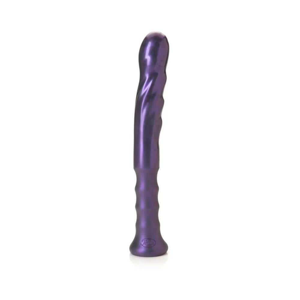 Tantus Echo Handle Silicone Dildo Amethyst showcasing an ergonomic grip for precise G-spot or P-spot targeting.