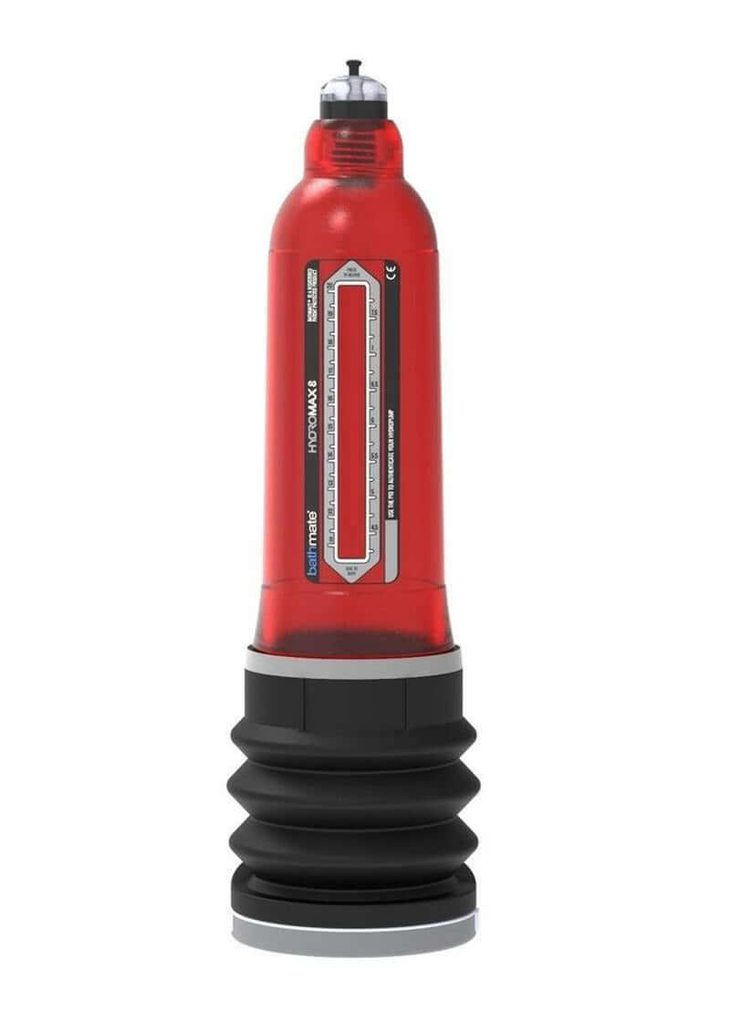 Bathmate Hydromax8 Penis Pump Red, a premium hydrotherapy vacuum device for male performance.