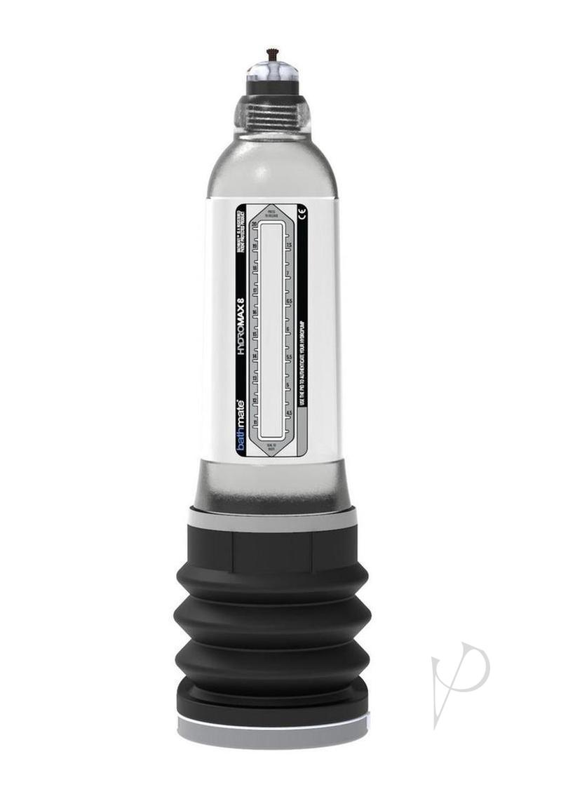Bathmate Hydromax8 Penis Pump Clear, water-powered vacuum device for enhanced erections and performance.