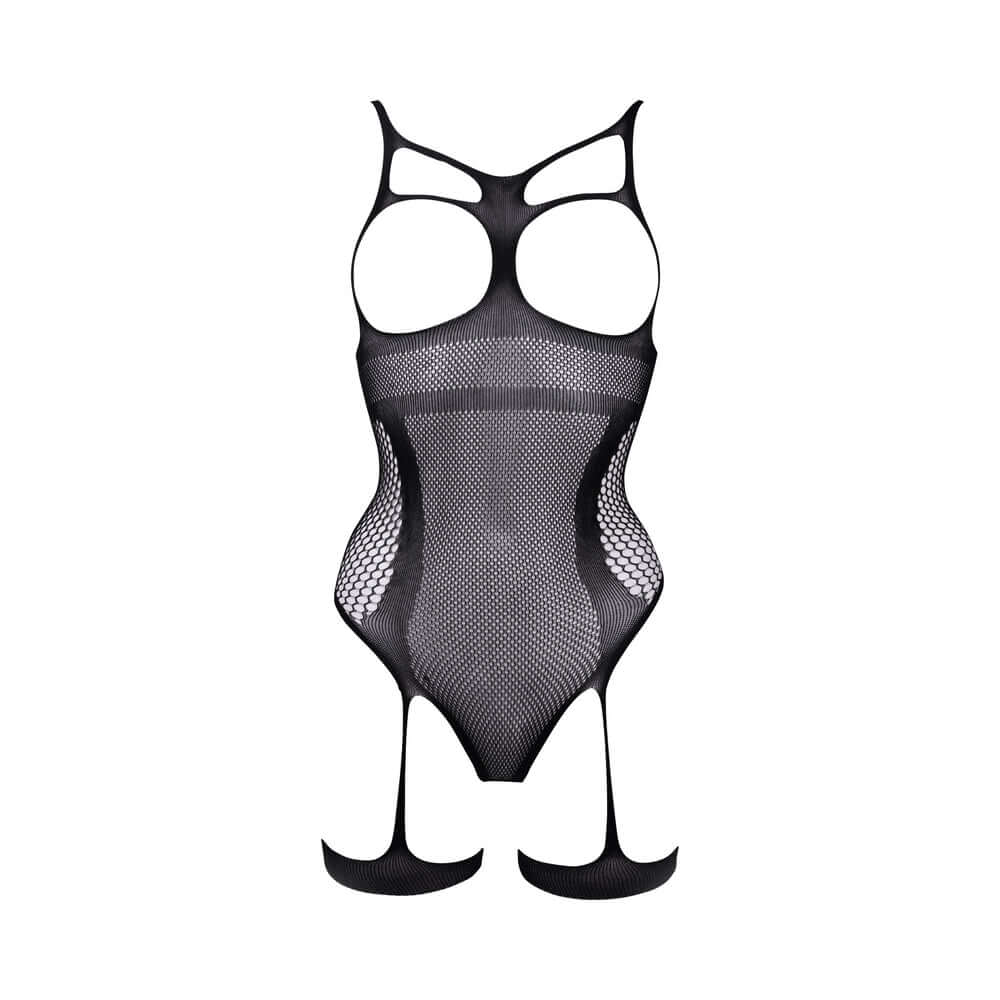 Shots Le Desir Bliss Open-Cup Strappy Gartered Teddy Black O/S