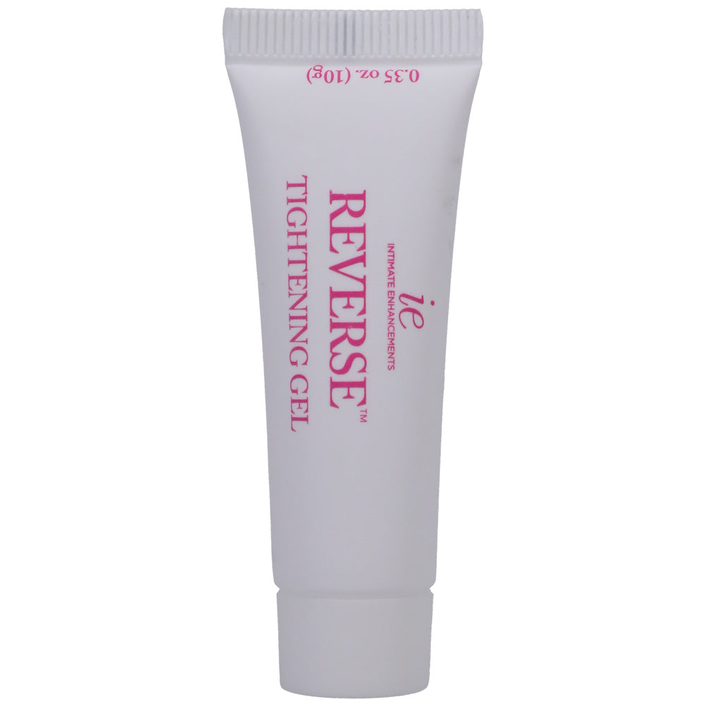 Intimate Enhancements Intensify Pleasure 4-pack Reverse Tightening Gel in a travel-friendly tube.