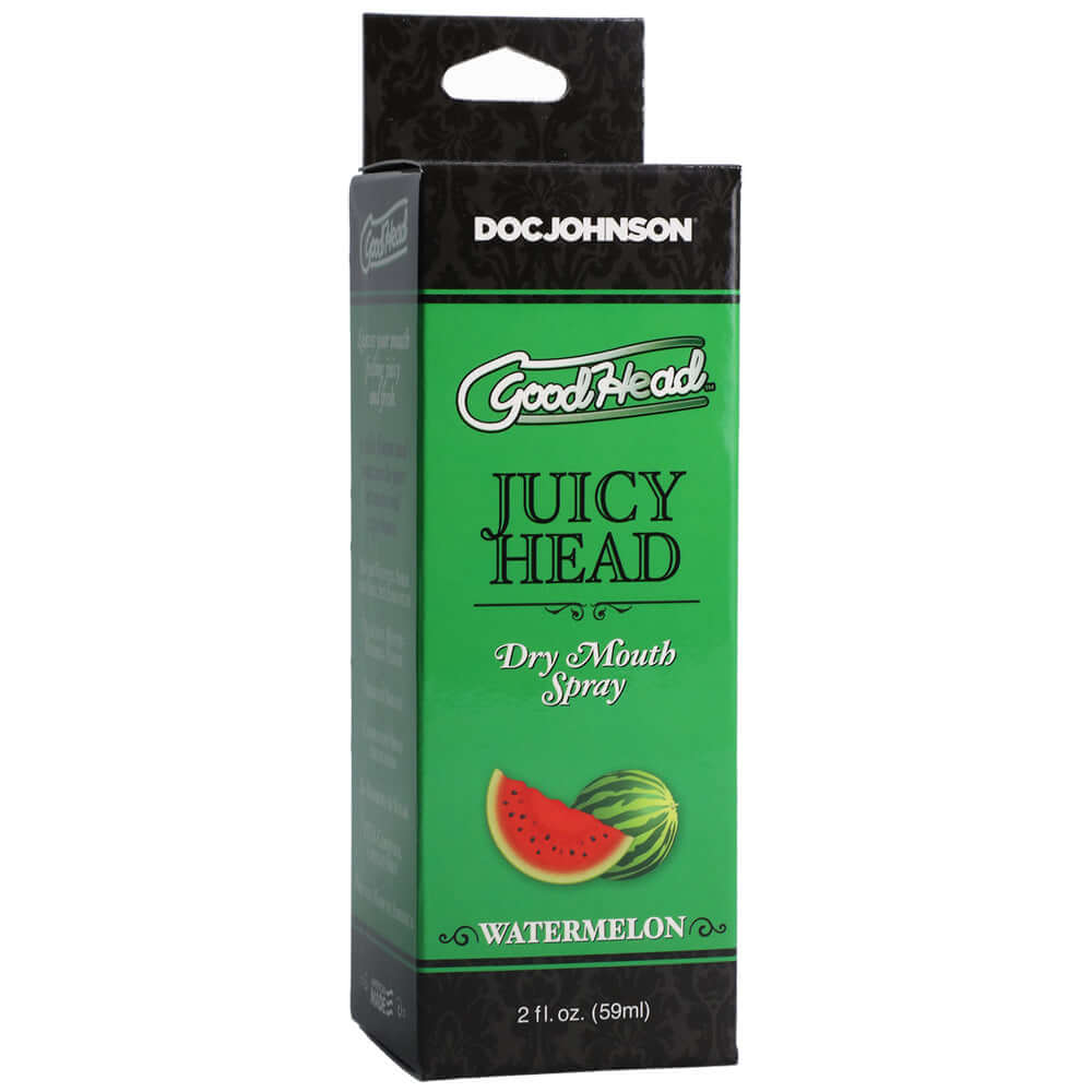 Goodhead Juicy Head Dry Mouth Spray Watermelon 2 Oz packaging showcasing a refreshing hydration solution.