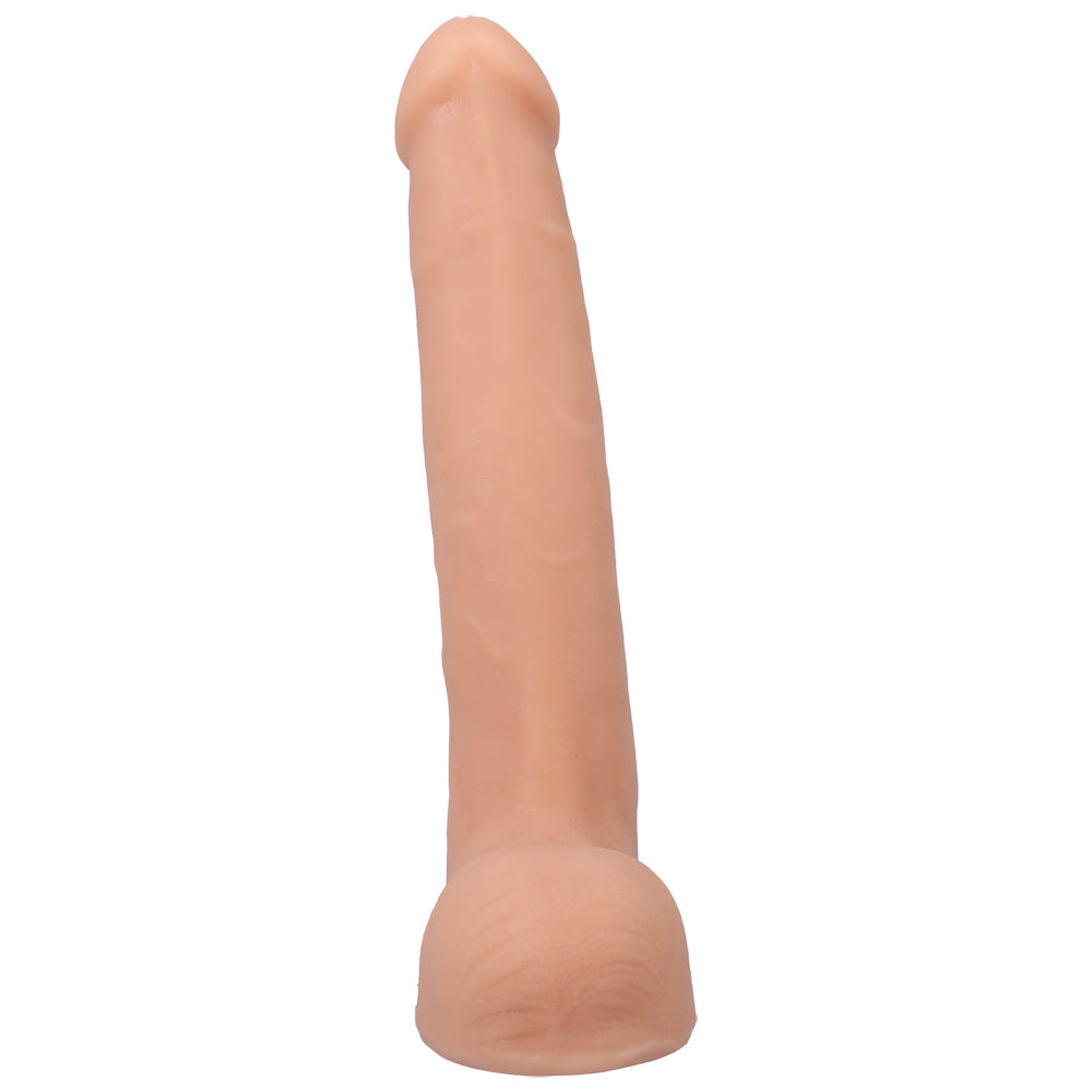 Signature Cocks Oliver Flynn 10 inch Ultraskyn Cock Vanilla front view depicting its lifelike detail and realistic design.