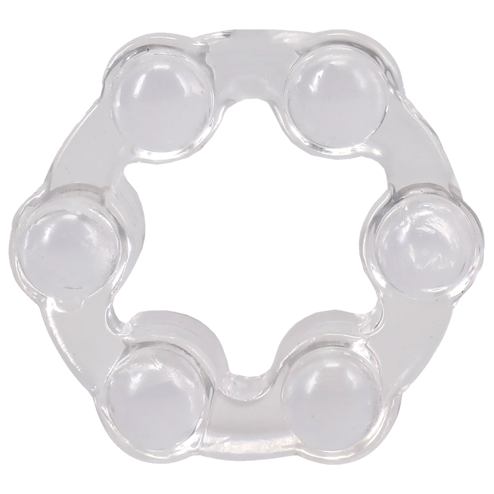 Crystal Jellies Performance Ring Set Clear with chunky textured designs for enhanced stimulation.