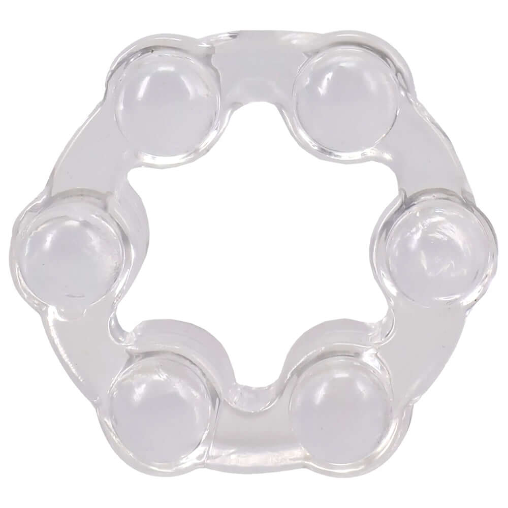 Crystal Jellies Performance Ring Set Clear with chunky textured designs for enhanced stimulation.