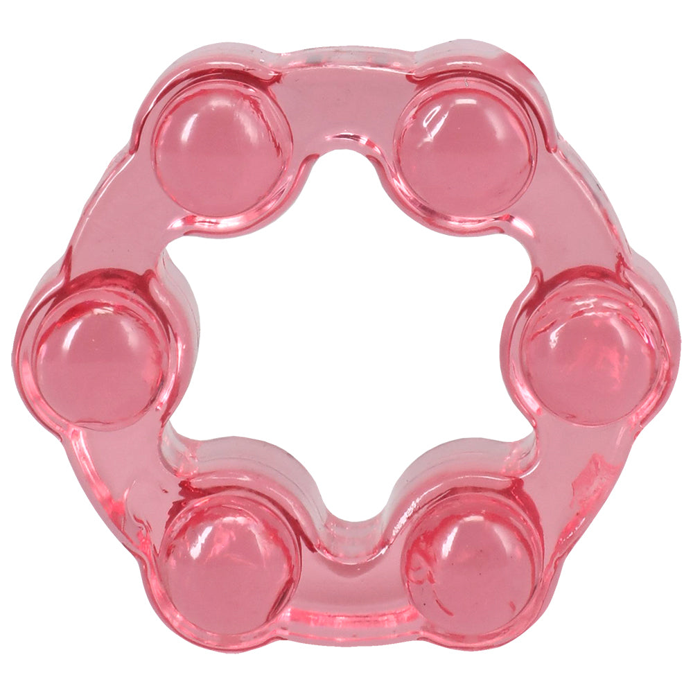 Crystal Jellies Performance Ring Set Pink featuring a textured design for enhanced stimulation.