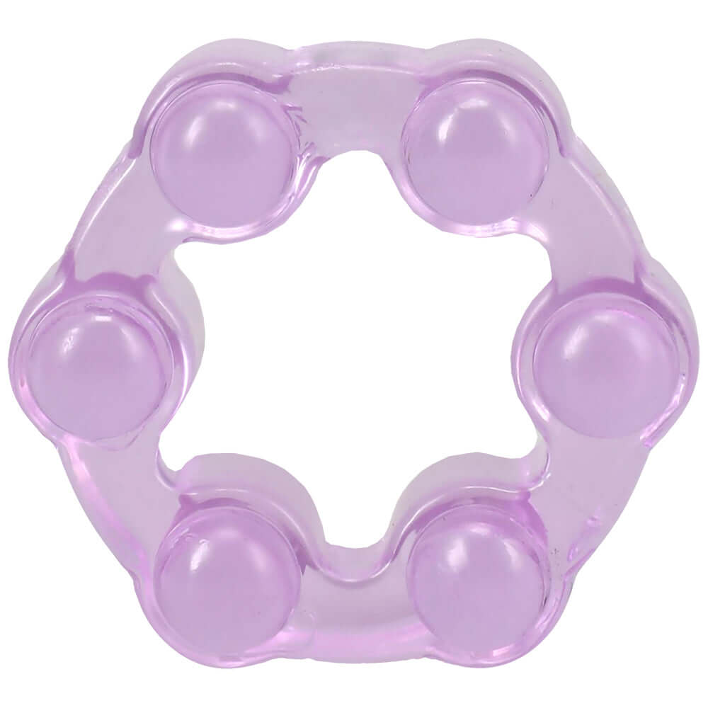 Crystal Jellies Performance Ring Set Purple featuring a chunky textured design for enhanced stimulation.