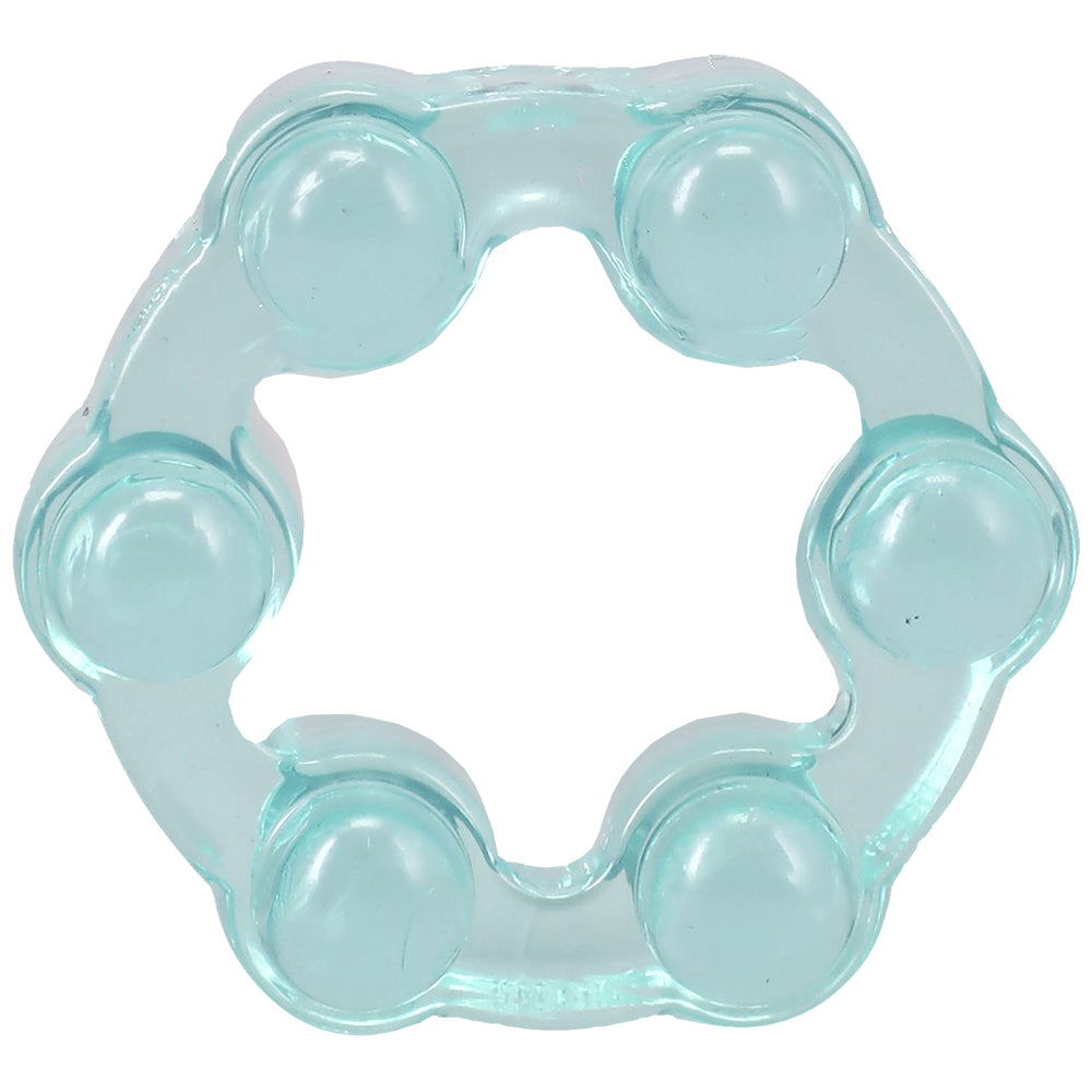 Crystal Jellies Performance Ring Set Teal with chunky textured design for enhanced stimulation.