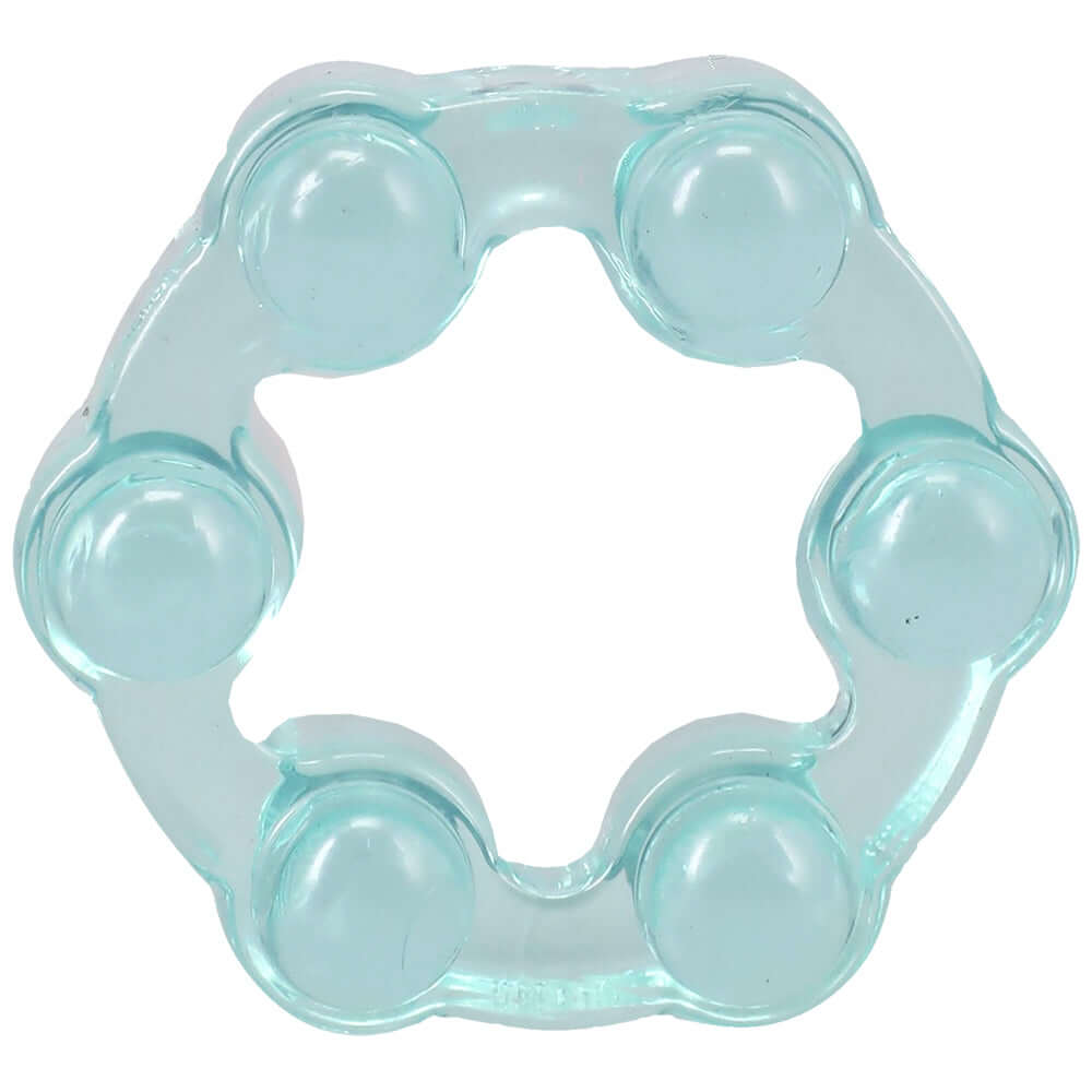 Crystal Jellies Performance Ring Set Teal with chunky textured design for enhanced stimulation.