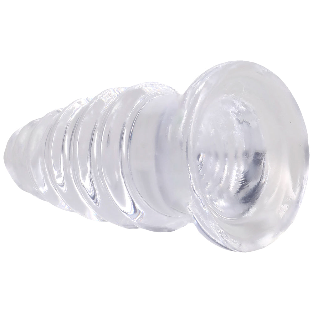 Crystal Jellies Anal Twist 5 Inch Clear - soft and flexible erotic tool with sculpted ridges for anal stimulation.