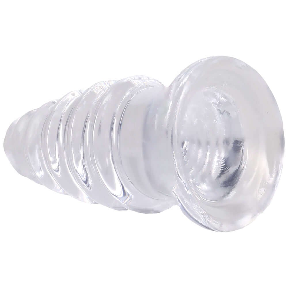 Crystal Jellies Anal Twist 5 Inch Clear - soft and flexible erotic tool with sculpted ridges for anal stimulation.
