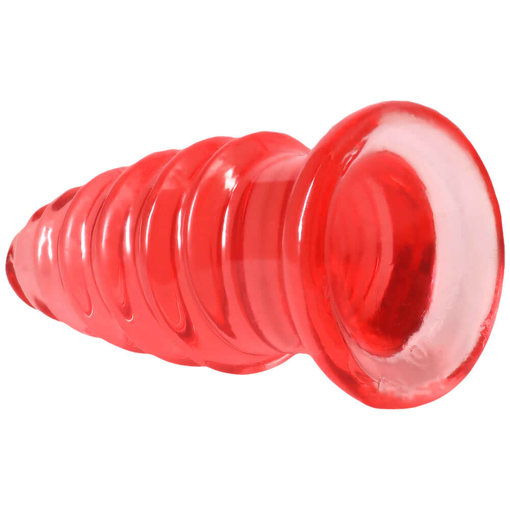 Crystal Jellies Anal Twist 5 Inch Pink featuring a soft, flexible design and sculpted ridges for enhanced stimulation.