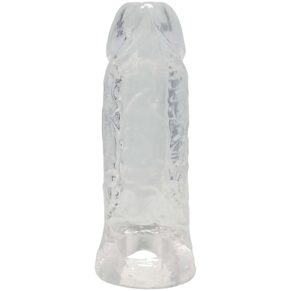 Titanmen Cock Sleeve With Ball Strap 5 Inch Clear for enhanced pleasure and stimulation