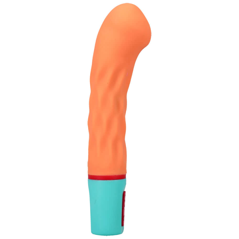 Mood Intense Arc G-spot Wand Vibrator Peach with a smooth, curved design in vibrant colors.