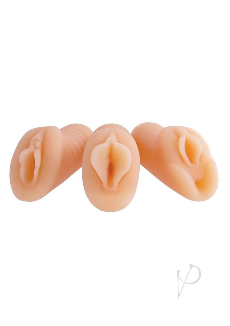 Always Horny Masturbators Pocket Size Strokers (3 per Pack) - three compact strokers displayed.