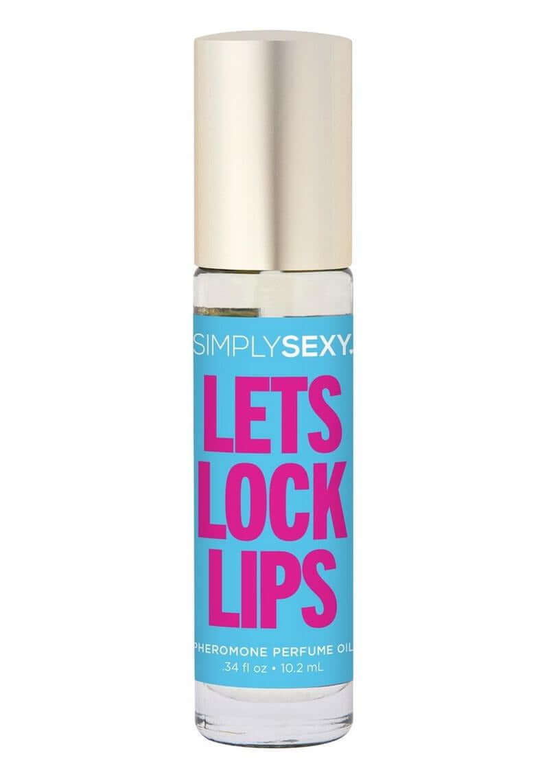 Simply Sexy Pheromone Perfume Oil Lets Lock Lips 0.34 Oz fragrance roll-on bottle with bold labeling