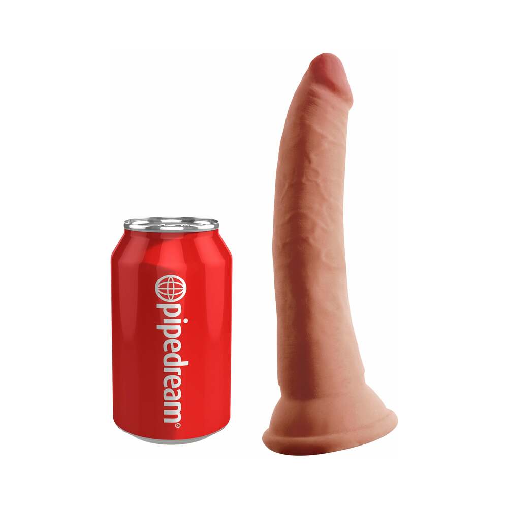 King Cock Plus 7 inches Triple Density Cock Realistic Dildo With Suction Cup Tan