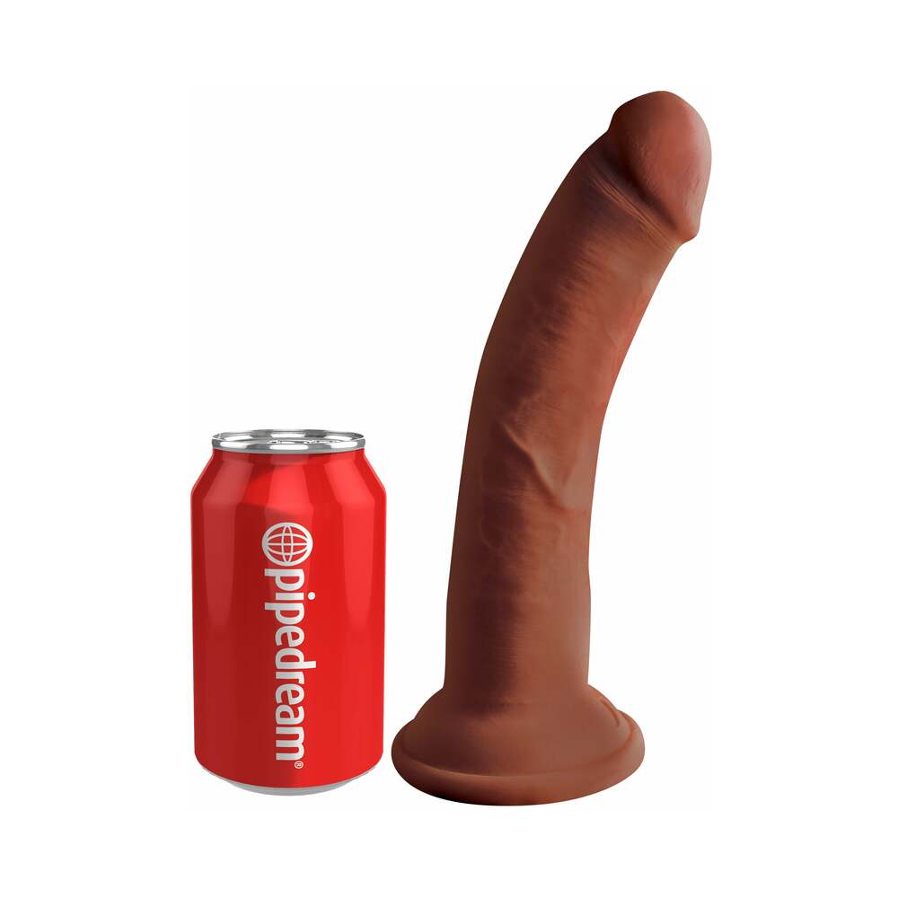 King Cock Plus 8 inches Triple Density Cock Realistic Dildo With Suction Cup Brown