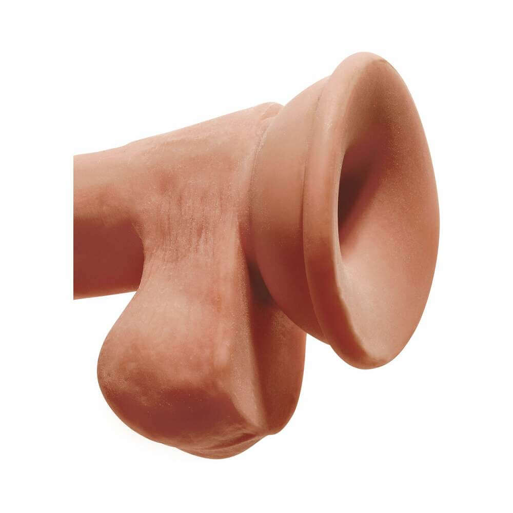 King Cock Plus 6.5 inch Triple Density Cock With Balls Tan close-up with smooth texture and suction cup base