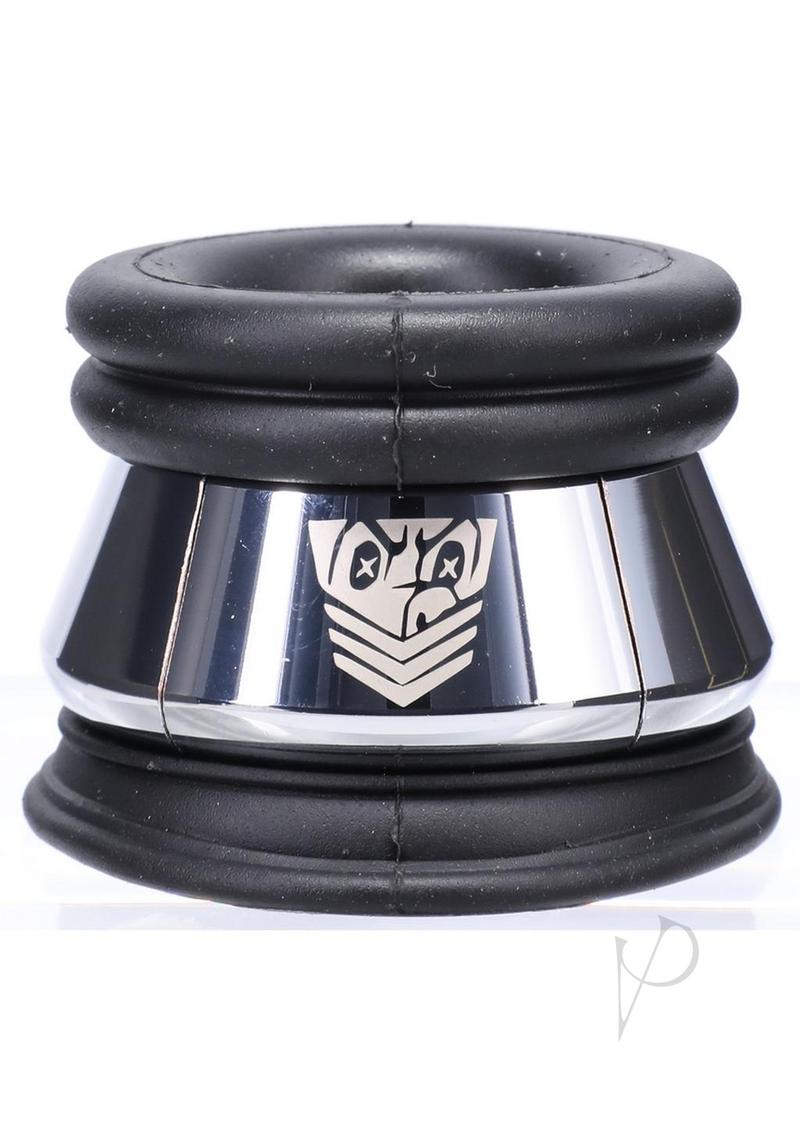 Fort Troff Full Metal Jacket Cock Ring Black designed for comfort and support with a stylish chrome finish.