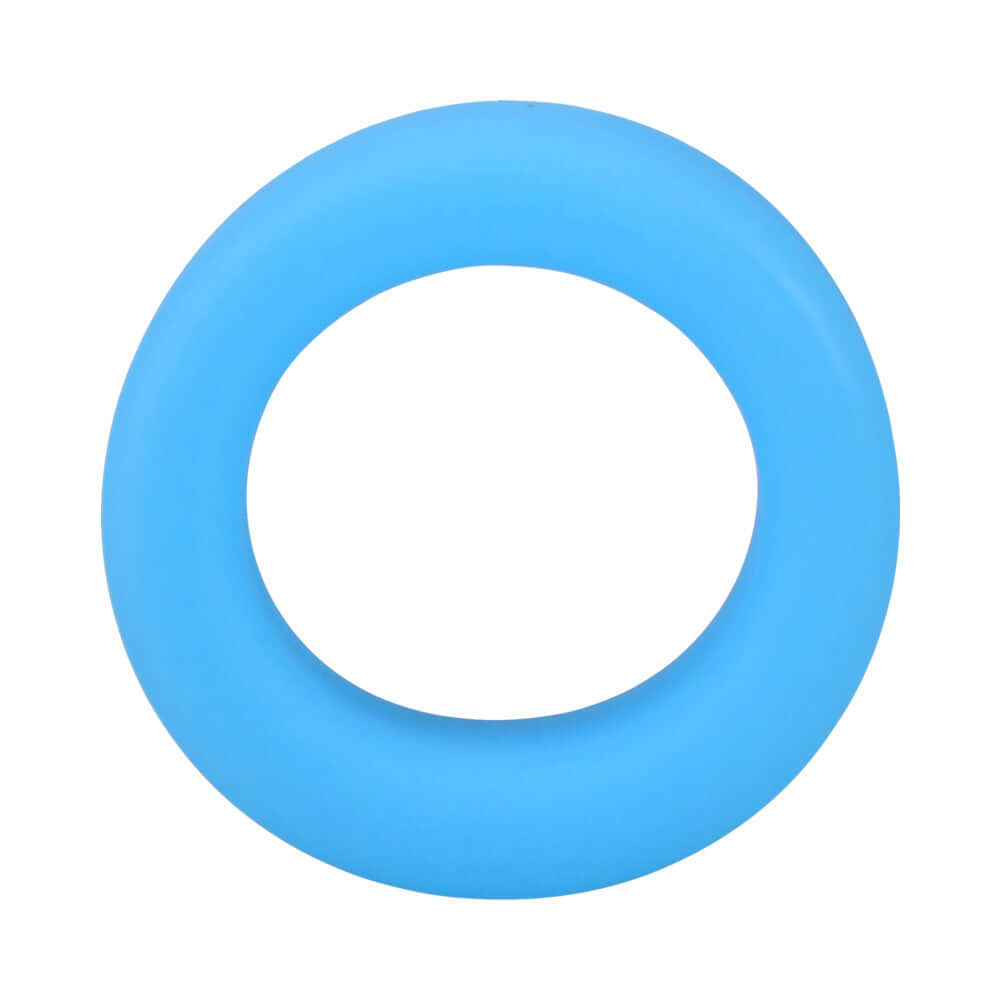 Rock Solid Sila-Flex Glow-in-the-Dark Big O C-Ring Blue displayed from a top view, showcasing its smooth blue design.