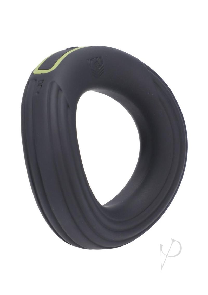 Fort Troff Rev Cock Throbber Rechargeable Silicone Cock Ring showing flexible design and dual motors for enhanced pleasure.