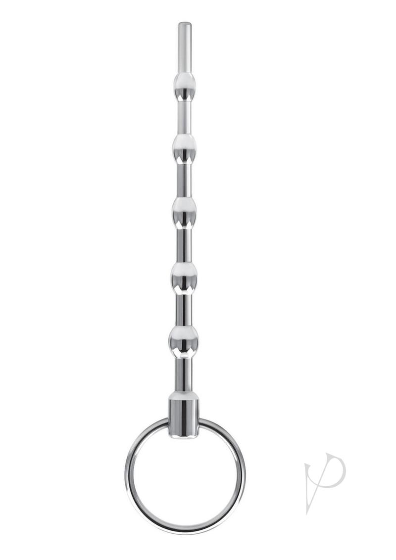 Blue Line Beaded Urethral Sound 4.5 inch Stainless Steel with graduated beads and a ring handle.
