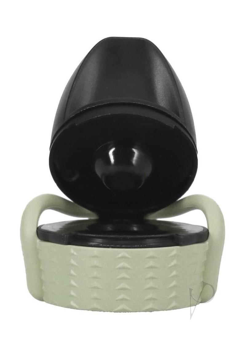 Rock Solid EZ Top Glow in The Dark Medium Green cap design with black top and textured green base.