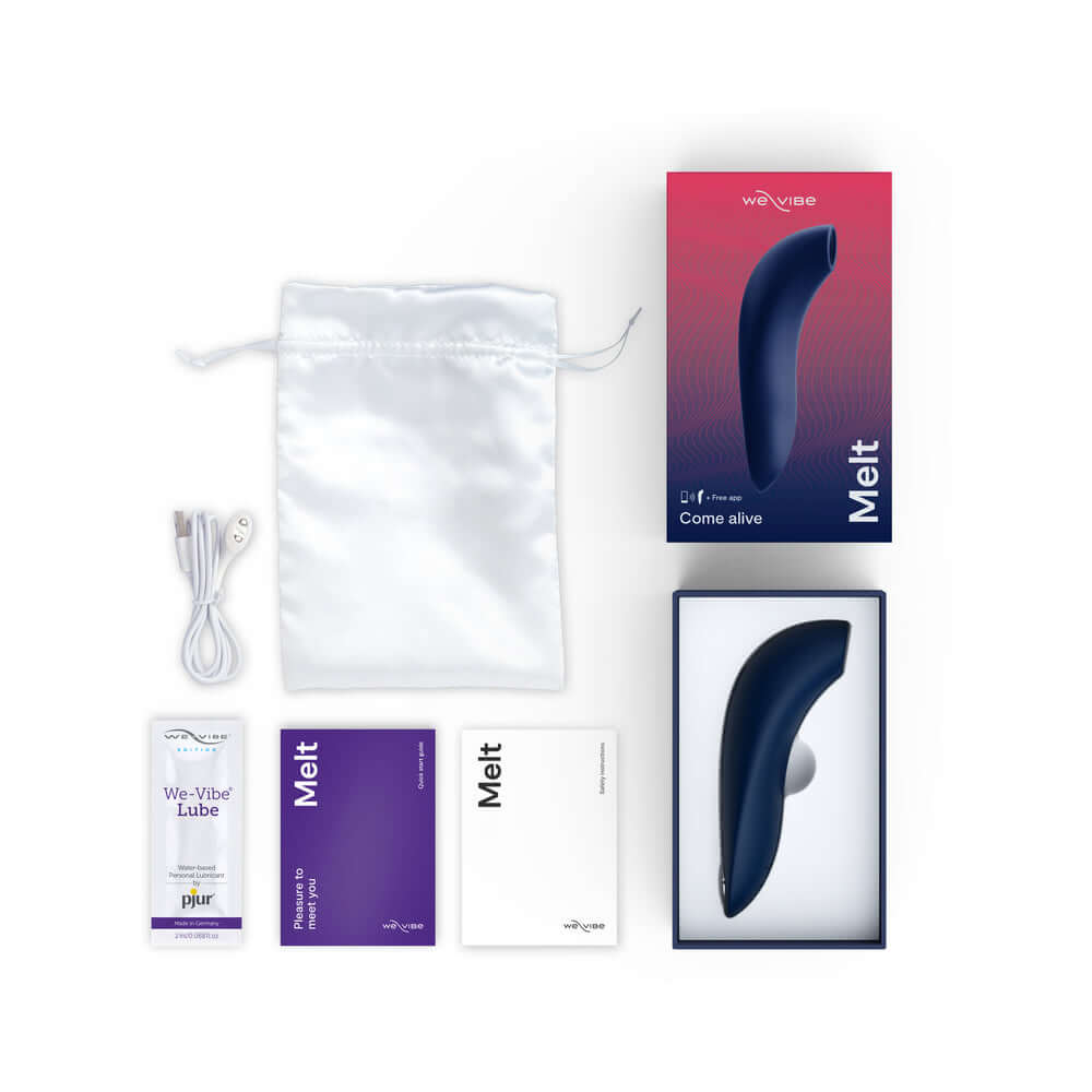 We-Vibe Melt Rechargeable Silicone Pleasure Air Clitoral Stimulator Midnight Blue