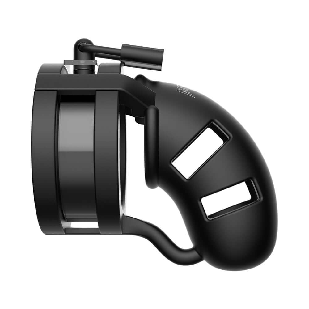 Shots ManCage Model 18 Adjustable 3.5 inches Silicone Ballsplitter Cock Cage Black