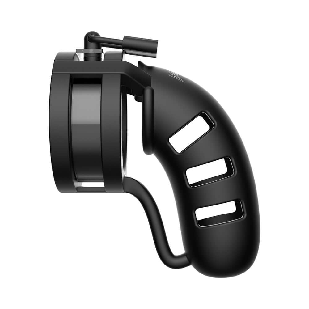 Shots ManCage Model 19 Adjustable 4.5 inches Silicone Ballsplitter Cock Cage Black