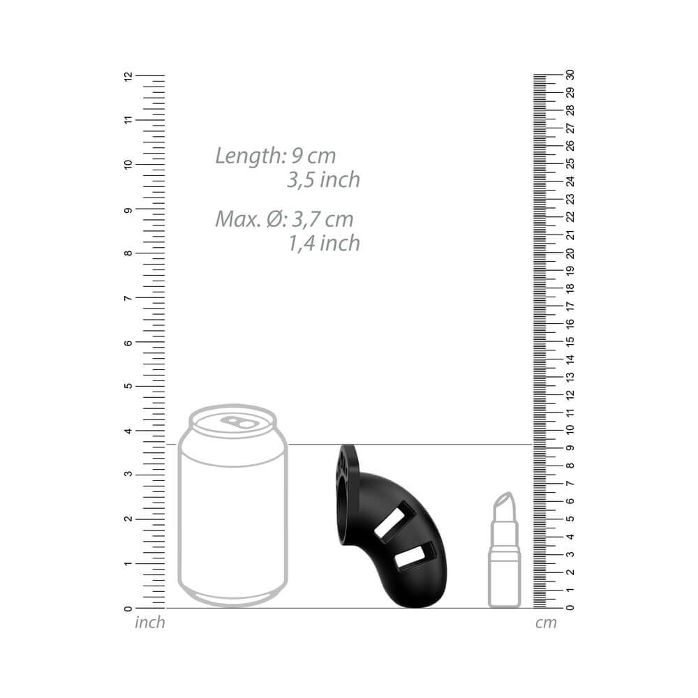 Shots ManCage Model 20 Adjustable 3.5 inches Silicone Chastity Cock Cage Black