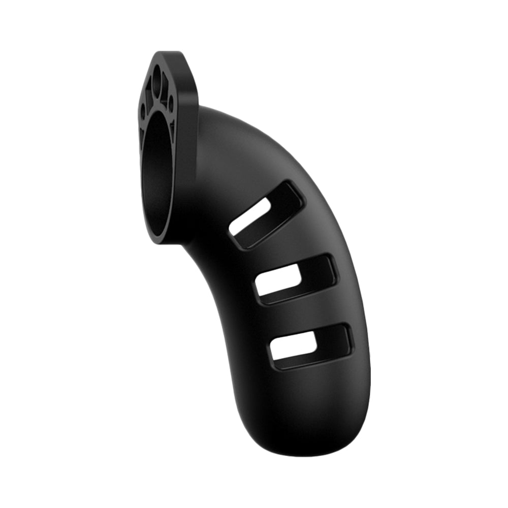 Shots ManCage Model 21 Adjustable 4.5 inches Silicone Chastity Cock Cage Black