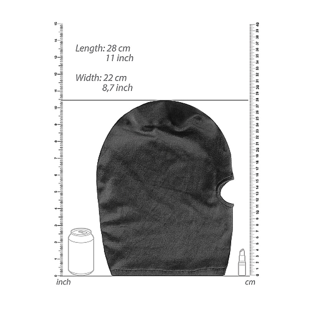 Ouch! Velvet Full-Head Mask With Mouth Opening Black
