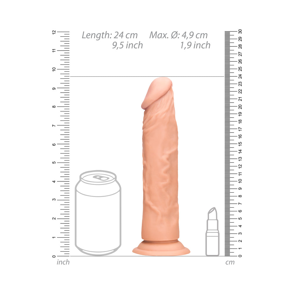 RealRock Realistic 9 inches Dildo With Suction Cup Beige