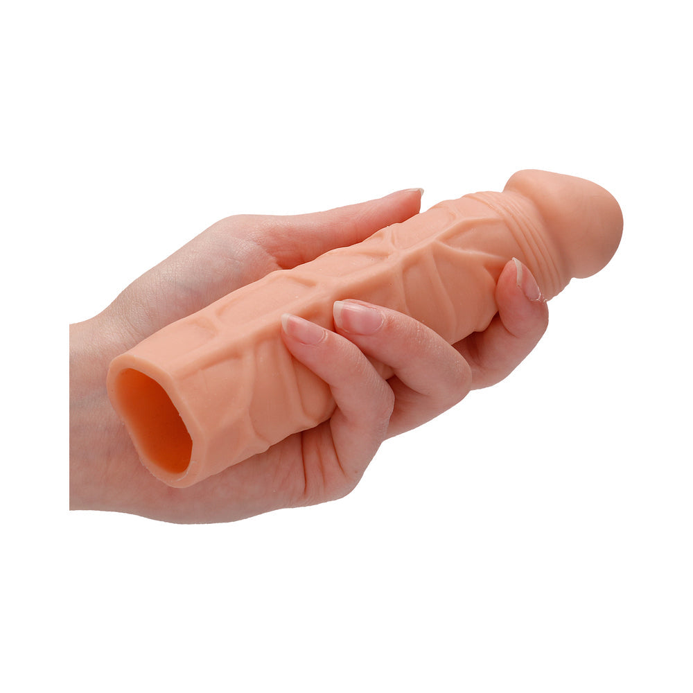 RealRock Realistic Veiny 7 inches Penis Sleeve Extender Beige