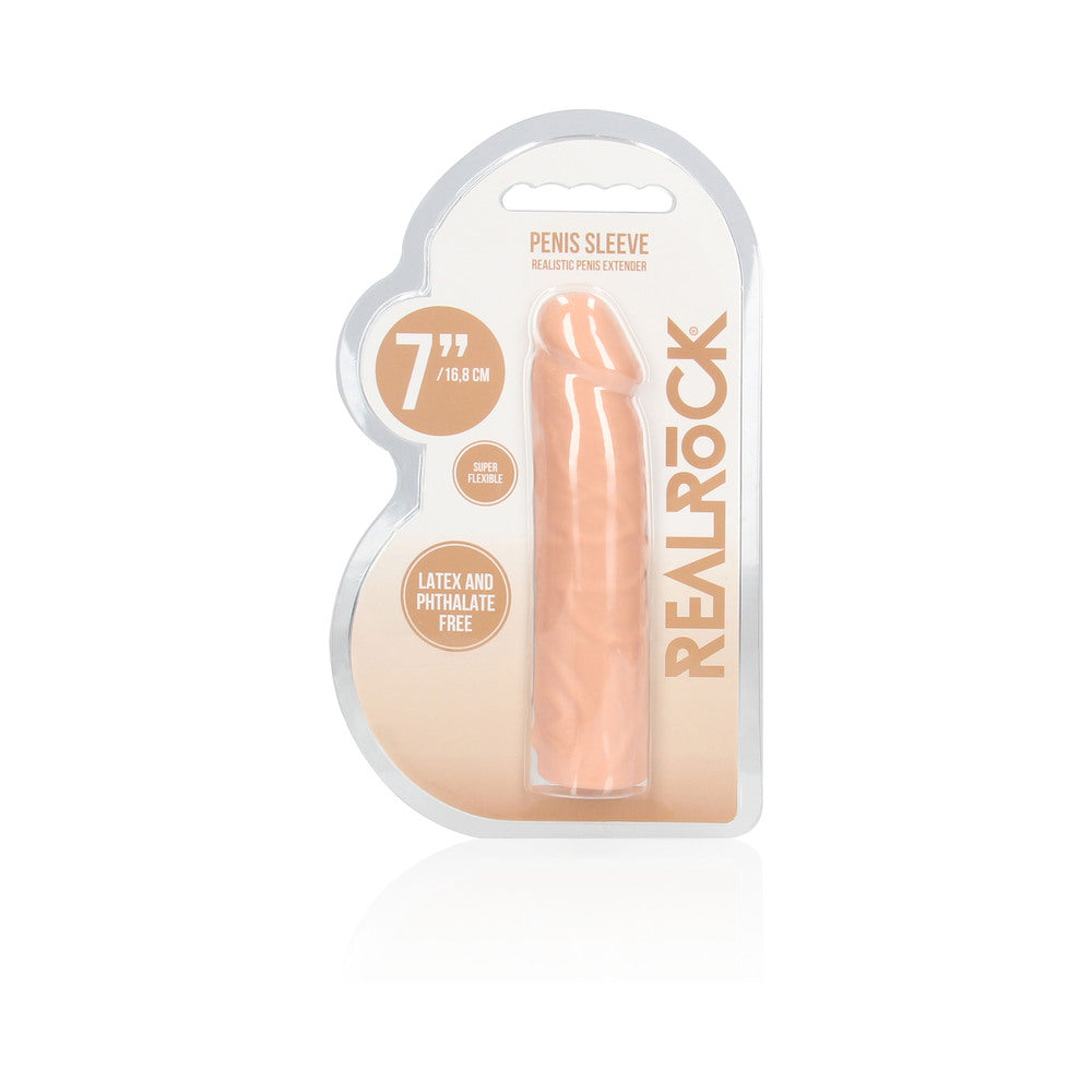 RealRock Realistic Veiny 7 inches Penis Sleeve Extender Beige