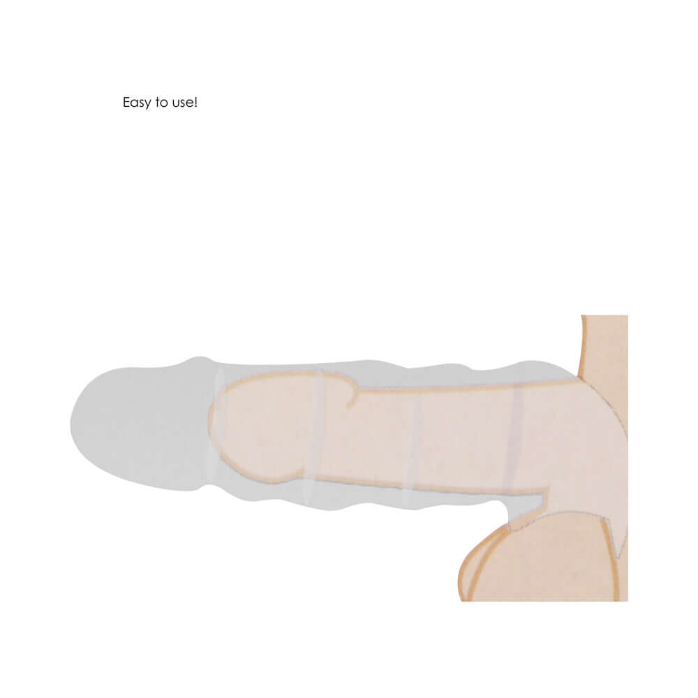 RealRock Realistic 6 inches Penis Sleeve Extender Beige shown in use, demonstrating lifelike appearance and ease of use.
