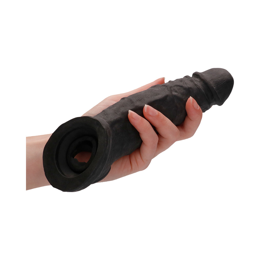 RealRock Realistic 9 inches Penis Sleeve Extender Sling Black