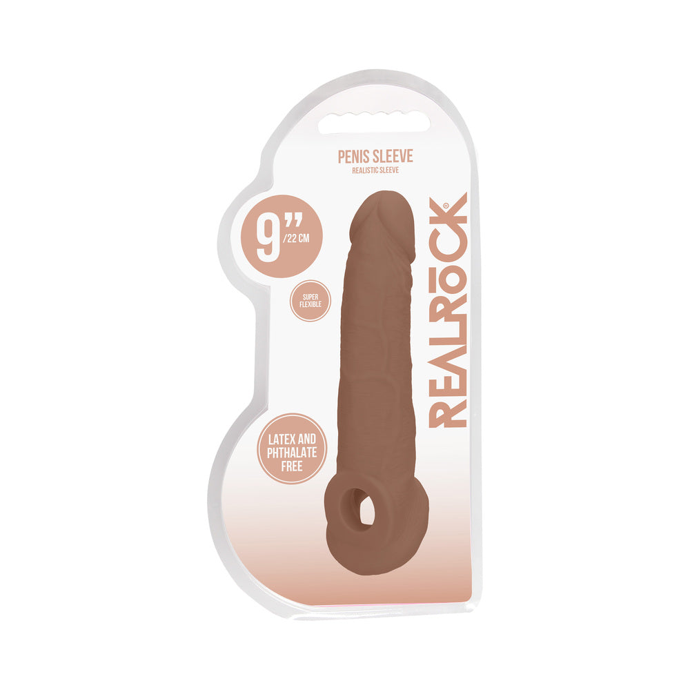 RealRock Realistic 9 inches Penis Sleeve Extender Sling Tan