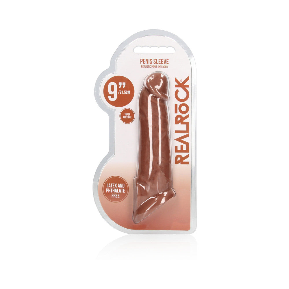 RealRock Realistic 9 inches Penis Sleeve Extender Sling Tan